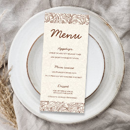 Menu Next Chapter Floral Brown Bridal Shower