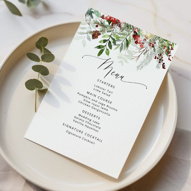 Menu No inverno de Natal, casamento verde (Criador carregado)
