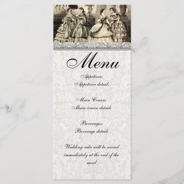 Menu Noiva Antiga Casamento Vintage (Frente)