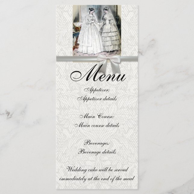Menu Noiva Vintage Antique White Casamento (Frente)