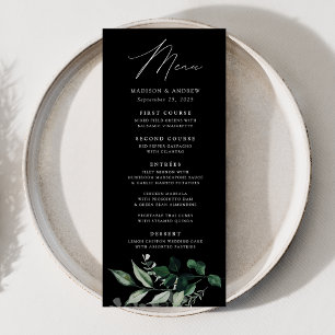 Menu Noivado de Jantar Preto com Abundante Verdejante