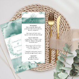Menu Nome do Convidado, Casamento Silver Sage Watercolo