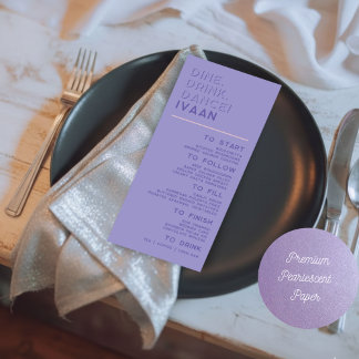Menu Nome do Convidado de Casamento Retro Disco Moderno