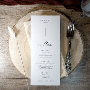 Menu Nomes de Convidados Individuais Elegantes em Cada