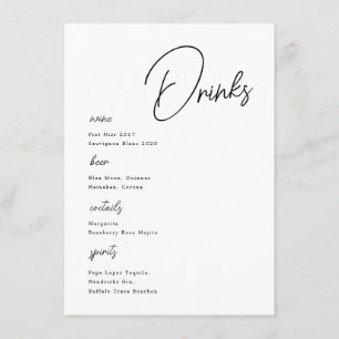 Menu nomes escritos Casamento