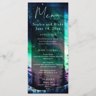Menu Norte Celestial Aurora Borealis Casamento