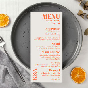 Menu Nostalgic Charm Retro Wedding