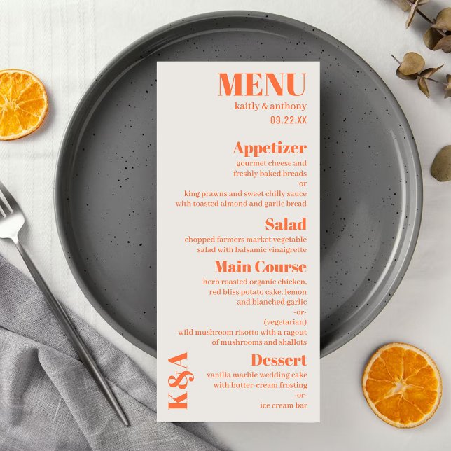 Menu Nostalgic Charm Retro Wedding (Criador carregado)