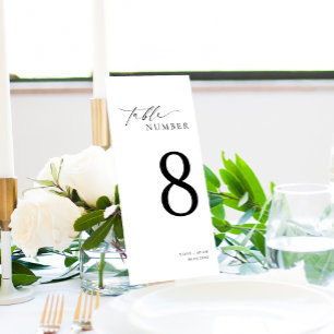 Menu Número da Mesa Comprida Minimalista para Casamento