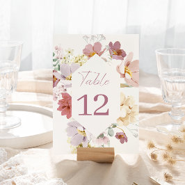 Menu Número da Tabela Floral do Blush
