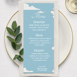 Menu Nuvem Elegante Minimalista Azul Simples