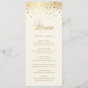 Menu O confete da folha Dourado do falso pontilha o
