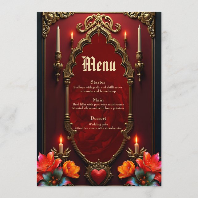 Menu O espírito do maravilhoso estilo vintage (Frente)