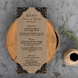 Menu O Lugar Negro Na Coleção De Casamentos De Burlap R