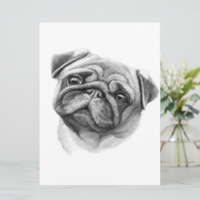 Menu O Retrato Pug | Rosto Cachorro (Em pé/Frente)