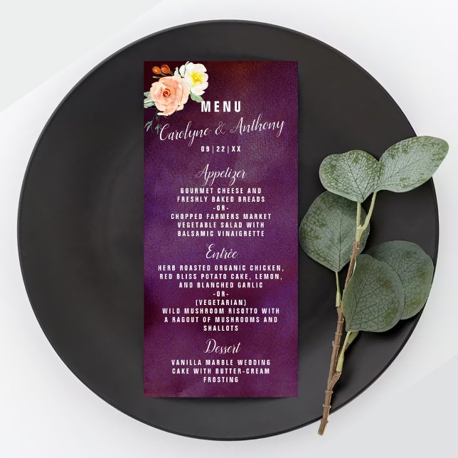 Menu O Romance Na Coleção De Casamentos De Bloom (Criador carregado)