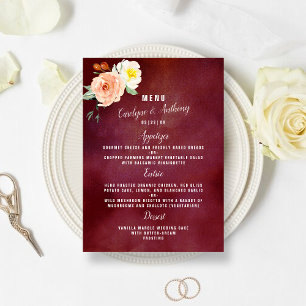 Menu O romance na coleção do casamento da flor