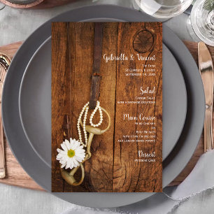 Menu ocidental do casamento do país do bocado da