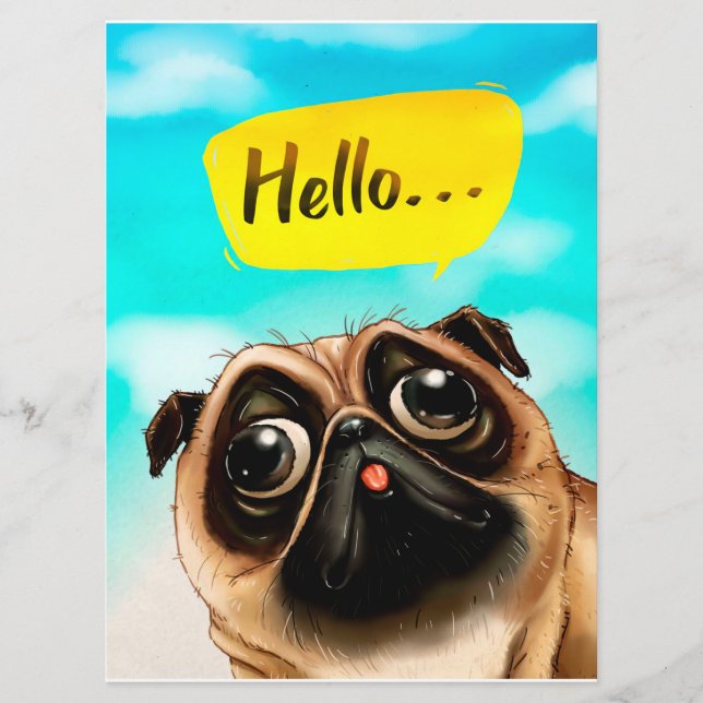 Menu Olá, Pug Gift Idea, Dono do Pug, Presente do Dog L (Frente)