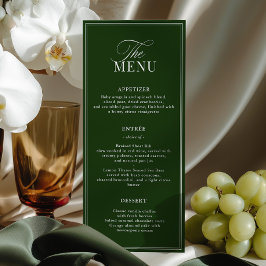 Menu Old Money Dark Green Wedding