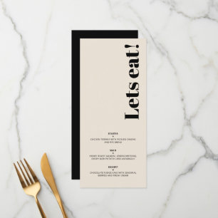 Menu OLIVIA Modern Almond Black Celestial Convidado