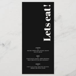 Menu OLIVIA Moderna Casamento Celestial Preto de Marfim