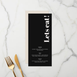 Menu OLIVIA Moderna Casamento Celestial Preto de Marfim
