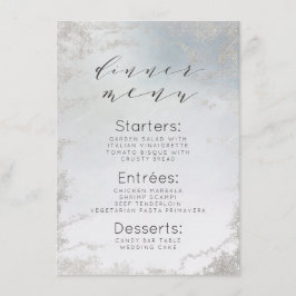 Menu Ombre Fosco Azul  Silver Foil Moderno Janto