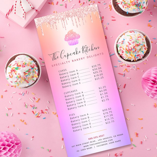 Menu Ombro do Arco-Íris Cor-de-cupcake Cor-de-Rosa (Criador carregado)