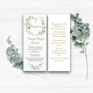 Menu Oraciones Cortas Bautizo Tarjeta