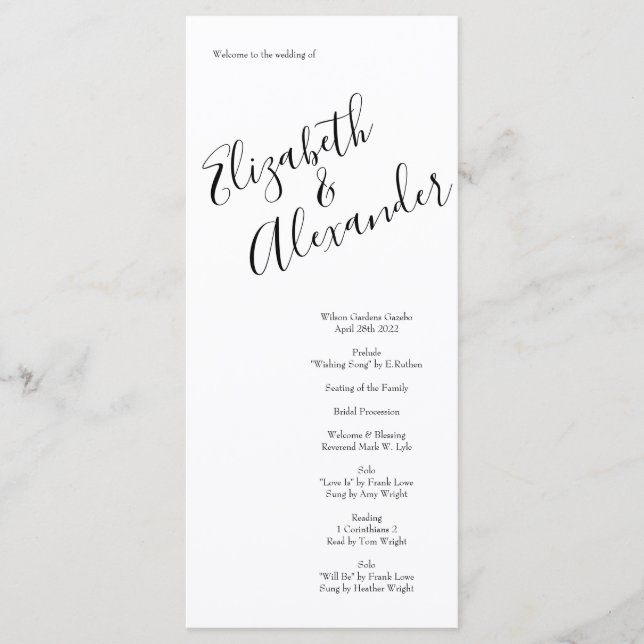 Menu Orange Rosa Wedding Floral Modern (Frente)