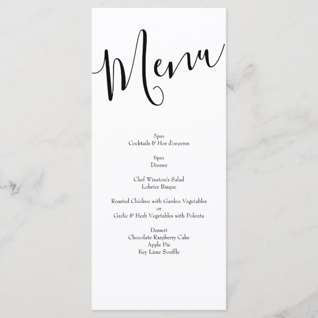 Menu Orange Rosa Wedding Floral Modern (Frente)
