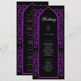 Menu Ornate black and purple Gothic Wedding Program