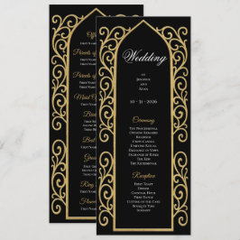Menu Ornate Border black and gol Gothic Wedding Program