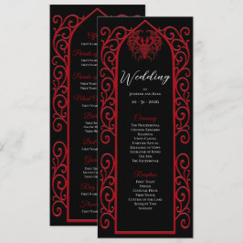 Menu Ornate Border black and red Gothic Wedding Program