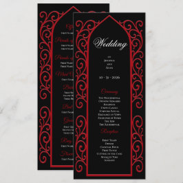 Menu Ornate Border black and red Gothic Wedding Program