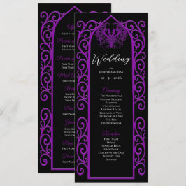 Menu Ornate purple border Gothic Wedding Program