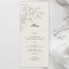 Menu Orquídea Elegante Ecru Formal Casamento Tradiciona