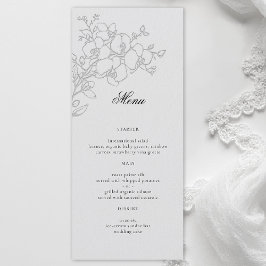 Menu Orquídea Elegante Marfim Formal Casamento Tradicio