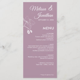 Menu Orquídeas elegantes casamento florístico romântico