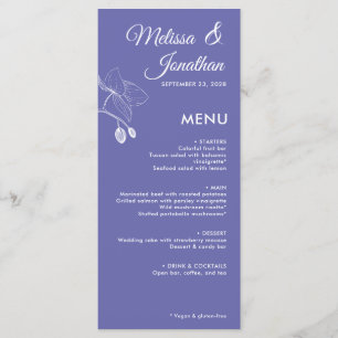 Menu Orquídeas elegantes homens casamentos florais mode