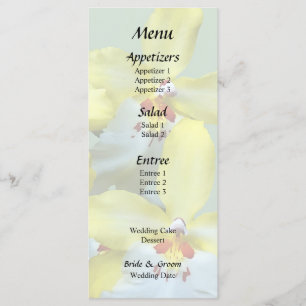 Menu Orquídeas Vuylstekeara Amarela e Branca Coração