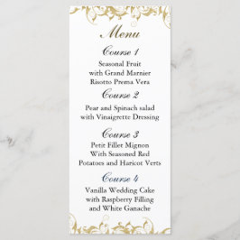 Menu ouro de champanhe Casamento Barroco