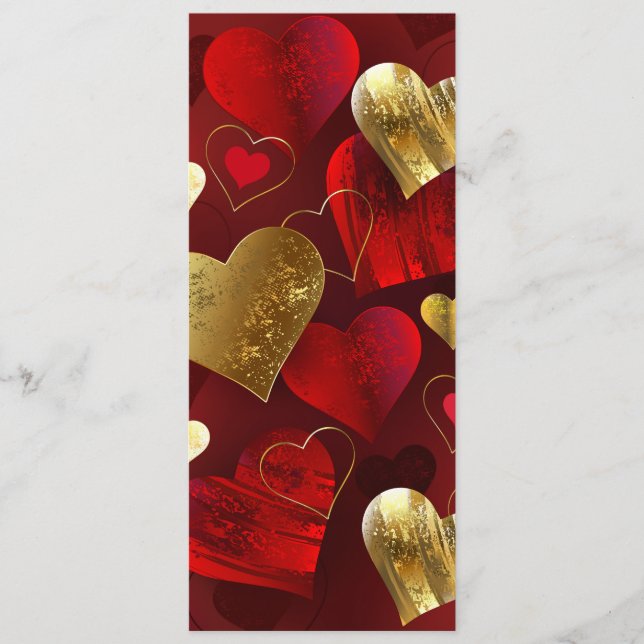 Menu Ouro e namorados vermelhos (Frente)