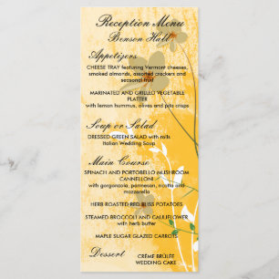 Menu ouro floral moderno design
