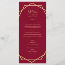 Ouro Moderno em Casamento Geométrico Vermelho Borg