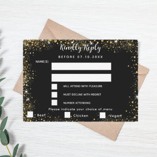 Menu ouro preto escolhe RSVP de casamento