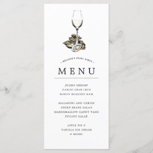 Menu Oyster Pearl Party Tema de Pêssego
