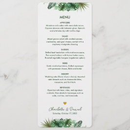 Menu Padrão de Aquarela Tópica | Casamento
