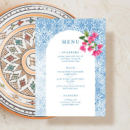 Menu padrão de azulejo mediterrâneo